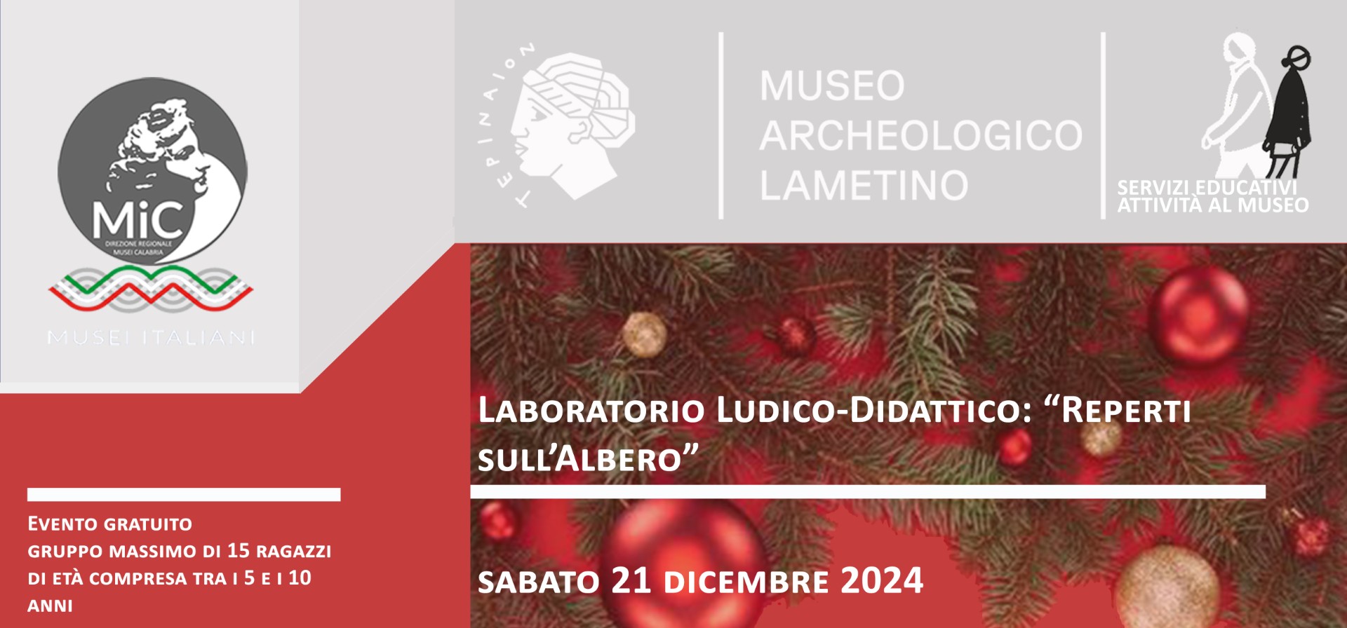 Natale al Museo archeologico lametino - Reperti sull'albero